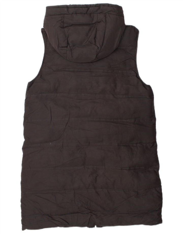 Zara Damen Longline-Weste mit Kapuze, gepolstert, UK 14, Mittelschwarz, Polyester