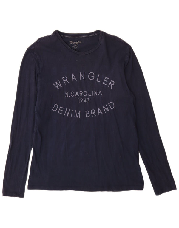 Wrangler Mens Slim Fit Graphic Top Langarm XL Marineblau Baumwolle
