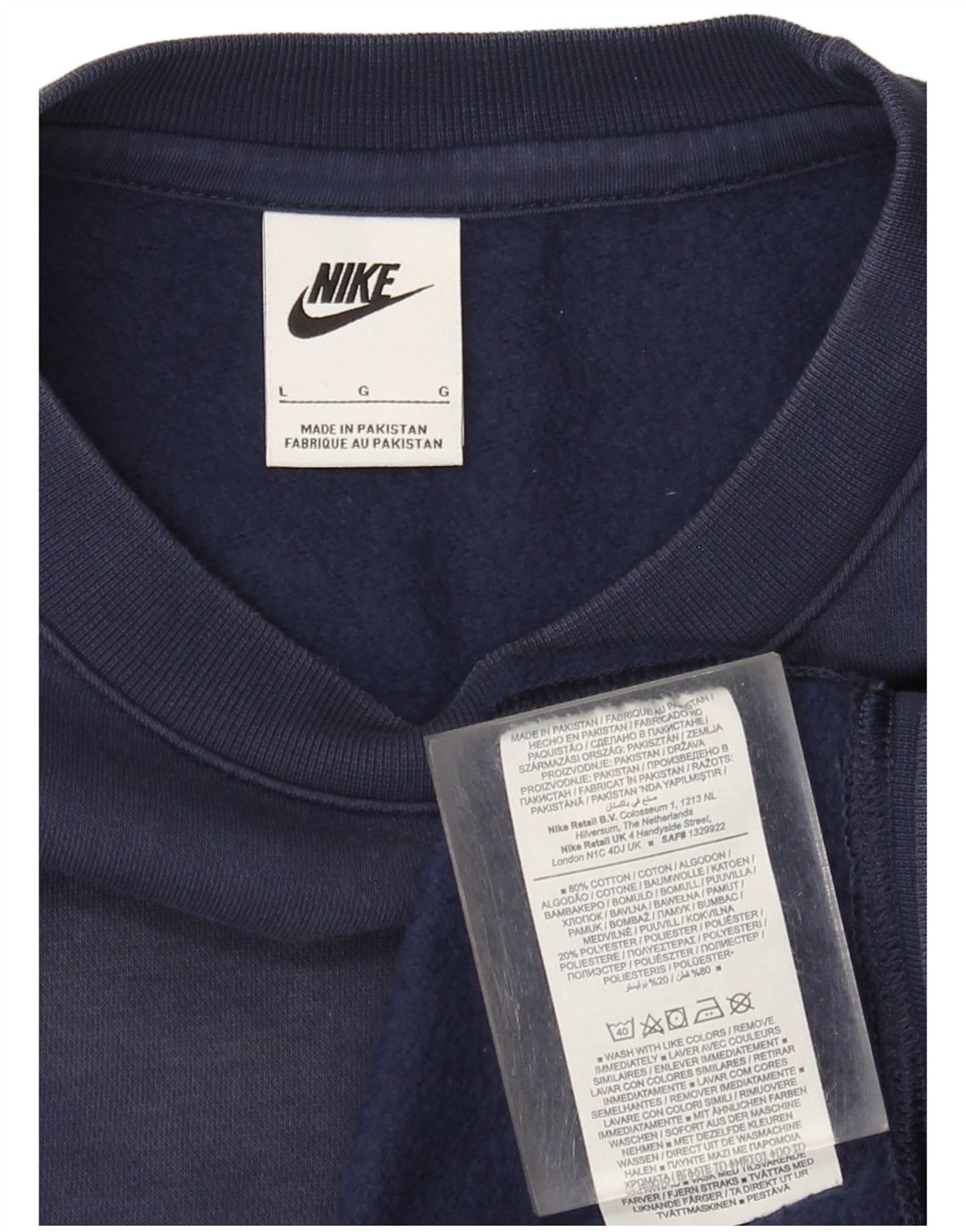 Nike Herren-Sweatshirt-Pullover, groß, marineblau, Baumwolle