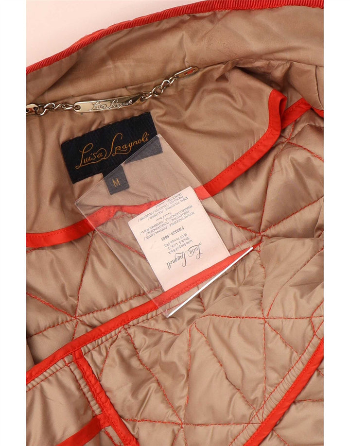 Luisa Spagnoli Damen Wattierte Jacke UK 14 Mittelrotes Polyester
