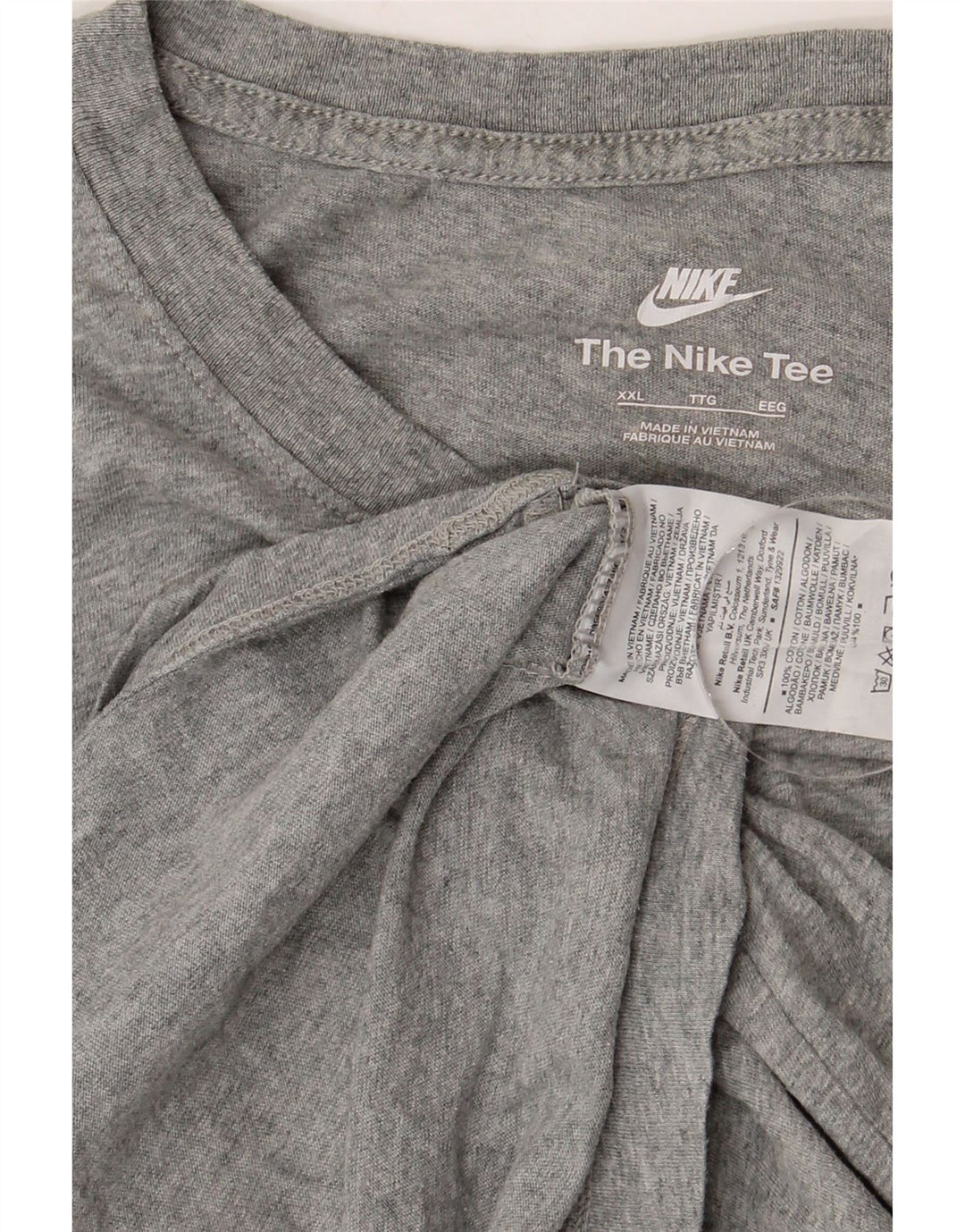 NIKE Herren T-Shirt Top 2XL Grau gefleckte Baumwolle