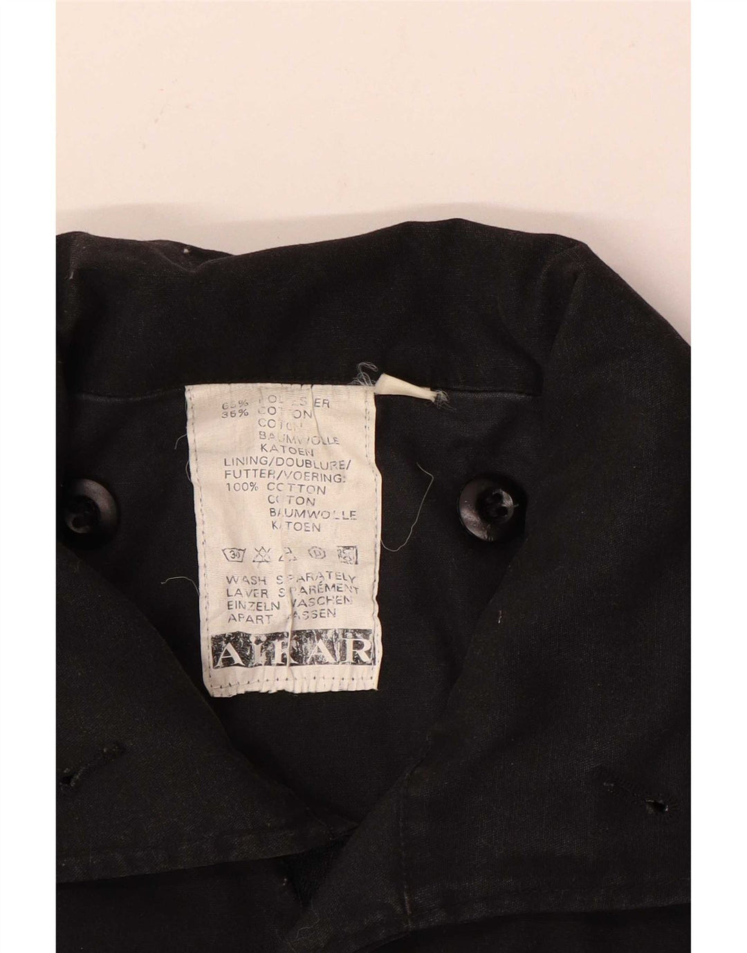 Vintage Herren Militärjacke UK 40 Große schwarze Baumwolle
