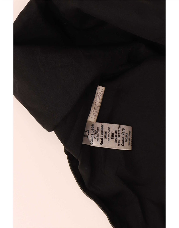 Vintage Herren Lederweste Medium Schwarz