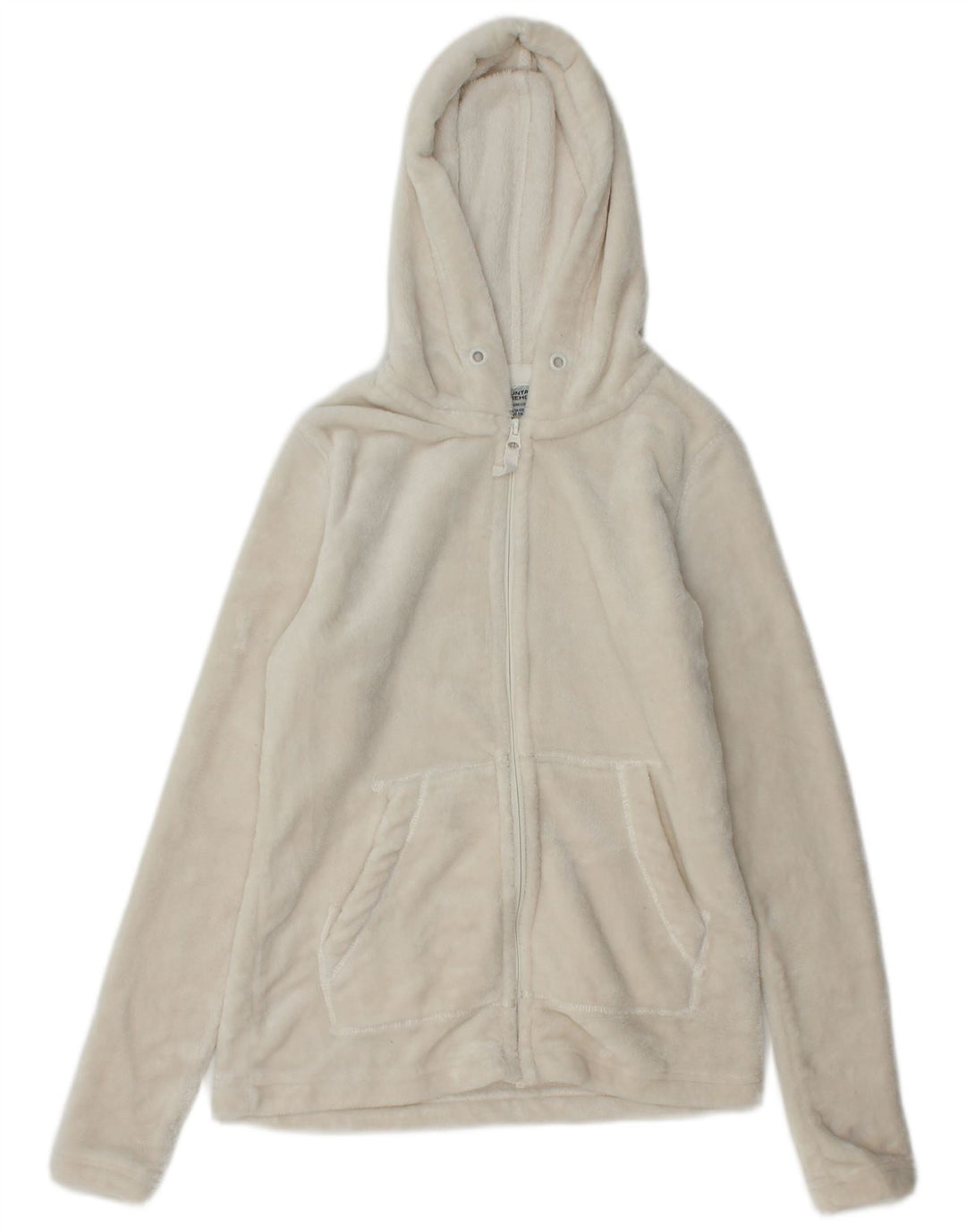Mountain Warehouse Damen-Fleecejacke mit Kapuze, Gr. 8, gebrochenes Weiß