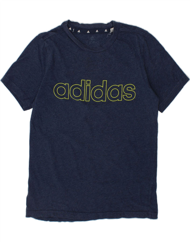 ADIDAS Boys Graphic T-Shirt Top 9-10 Years Navy Blue Vintage Adidas and Second-Hand Adidas from Messina Hembry 