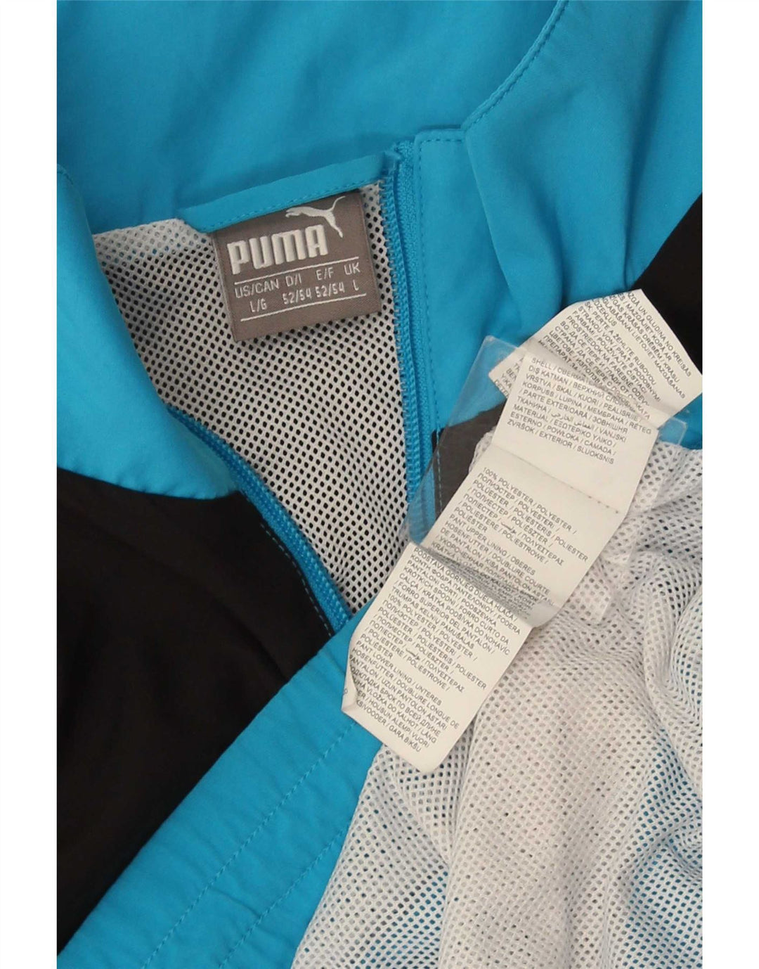 Puma Herren-Trainingsanzug-Top-Jacke, großes blaues Farbblock-Polyester
