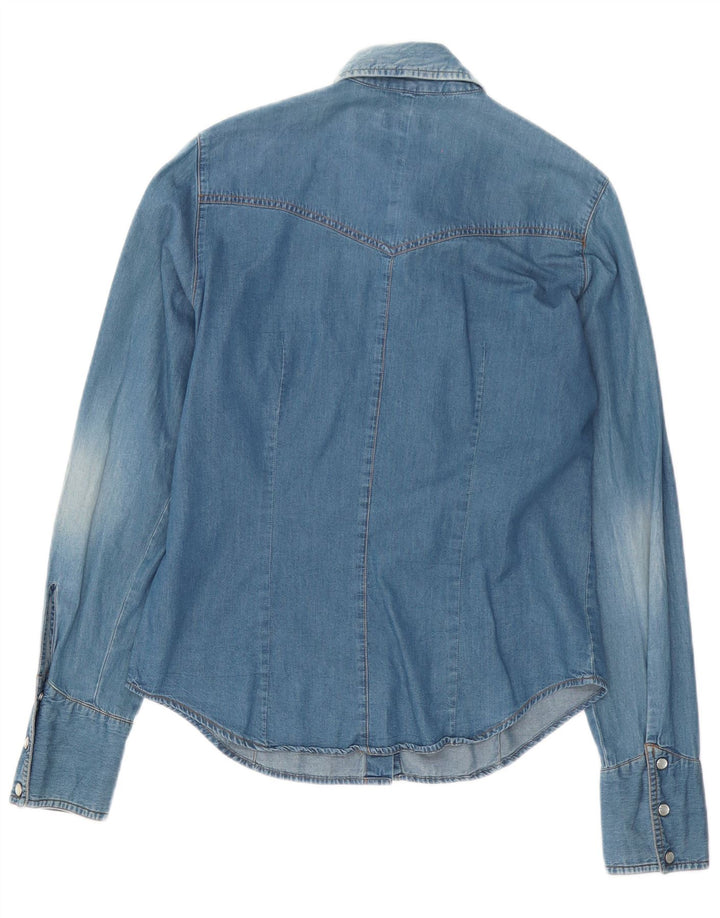 Carrera Damen Jeanshemd UK 16 Large Blaue Baumwolle