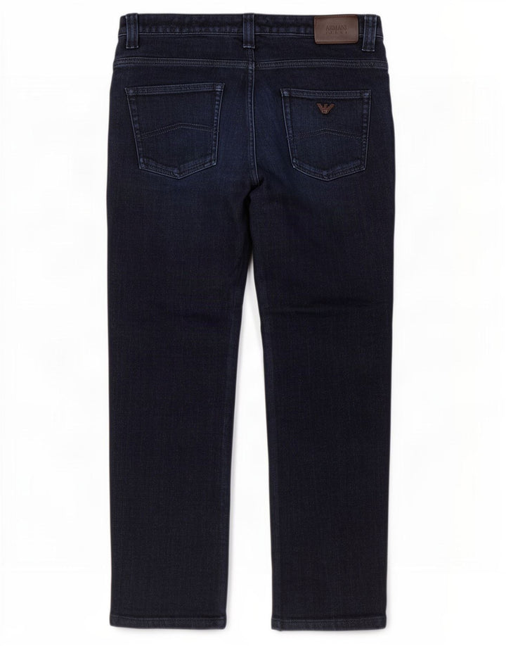 Armani Herren Straight Jeans W34 L29 Marineblaue Baumwolle