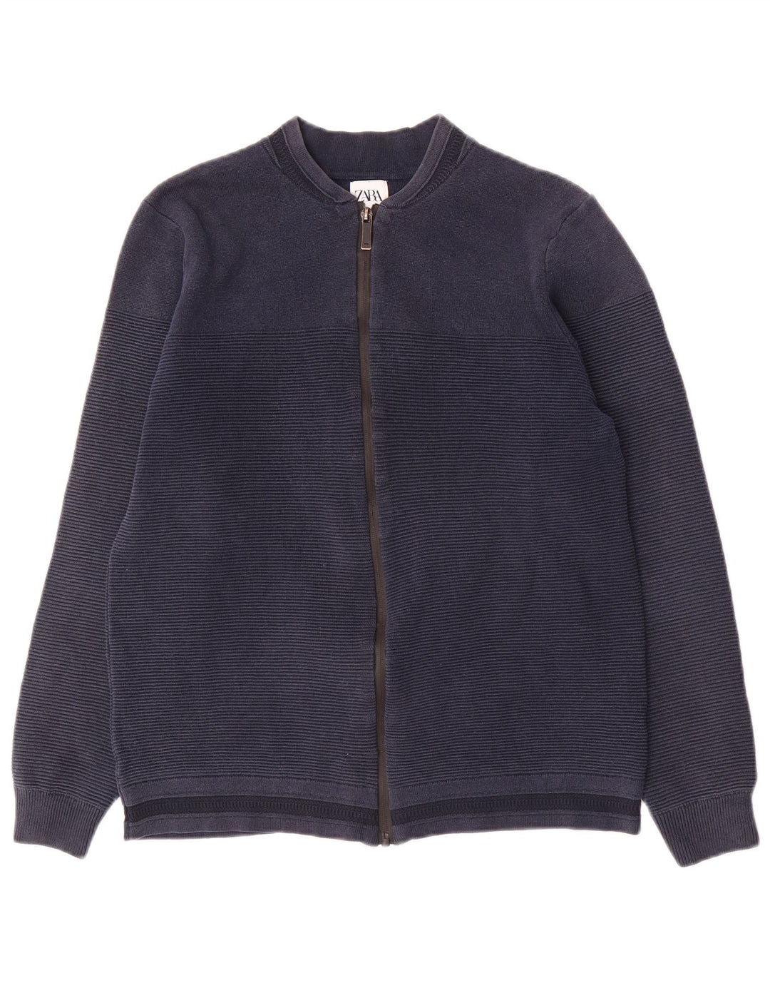 Zara Herren-Strickjacke, mittlerer marineblauer Nadelstreifen
