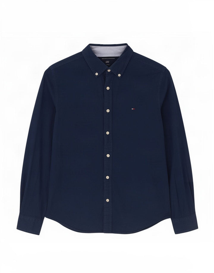 Tommy Hilfiger Herrenhemd, klein, marineblau, Baumwolle