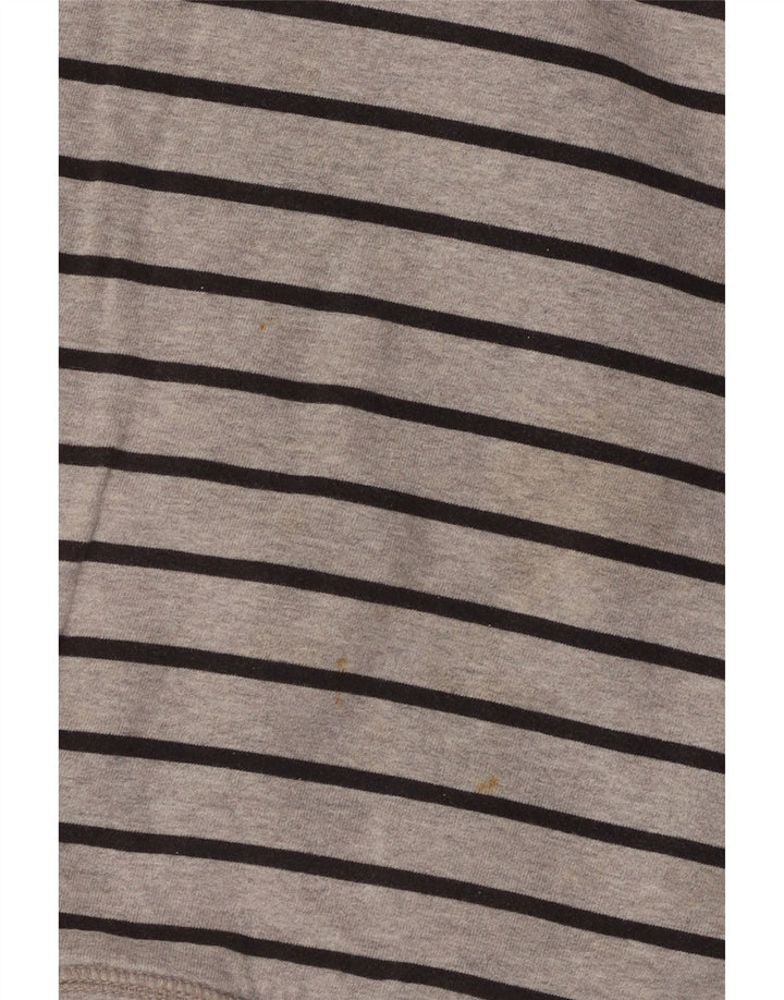 Fat Face Herren-Sweatshirt mit Reißverschluss am Hals, XL, grau gestreift, Baumwolle