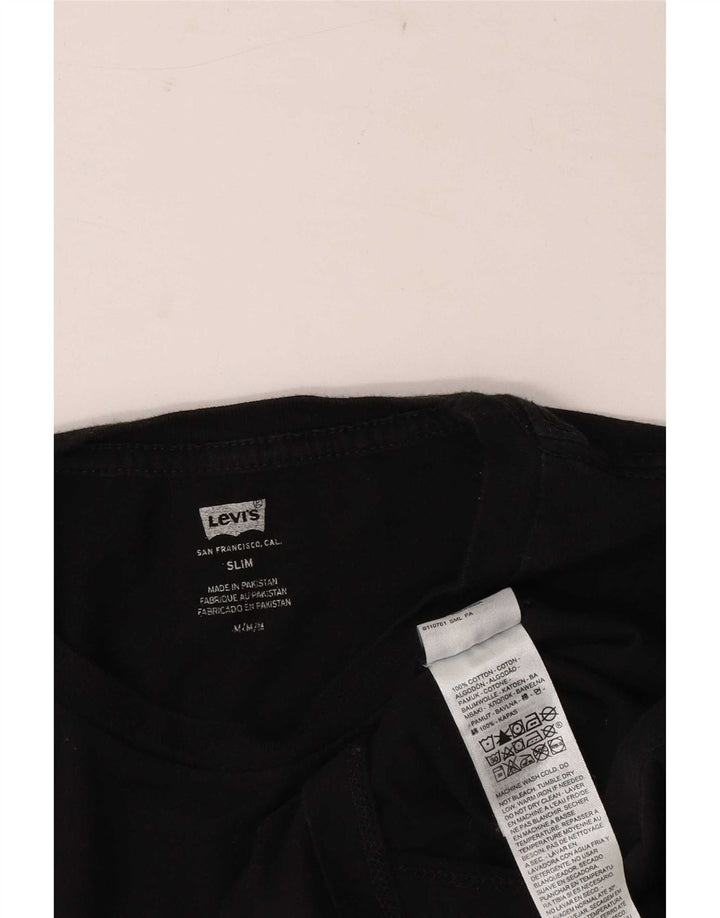 Levi's Slim T-Shirt-Oberteil für Herren aus mittelschwarzer Baumwolle