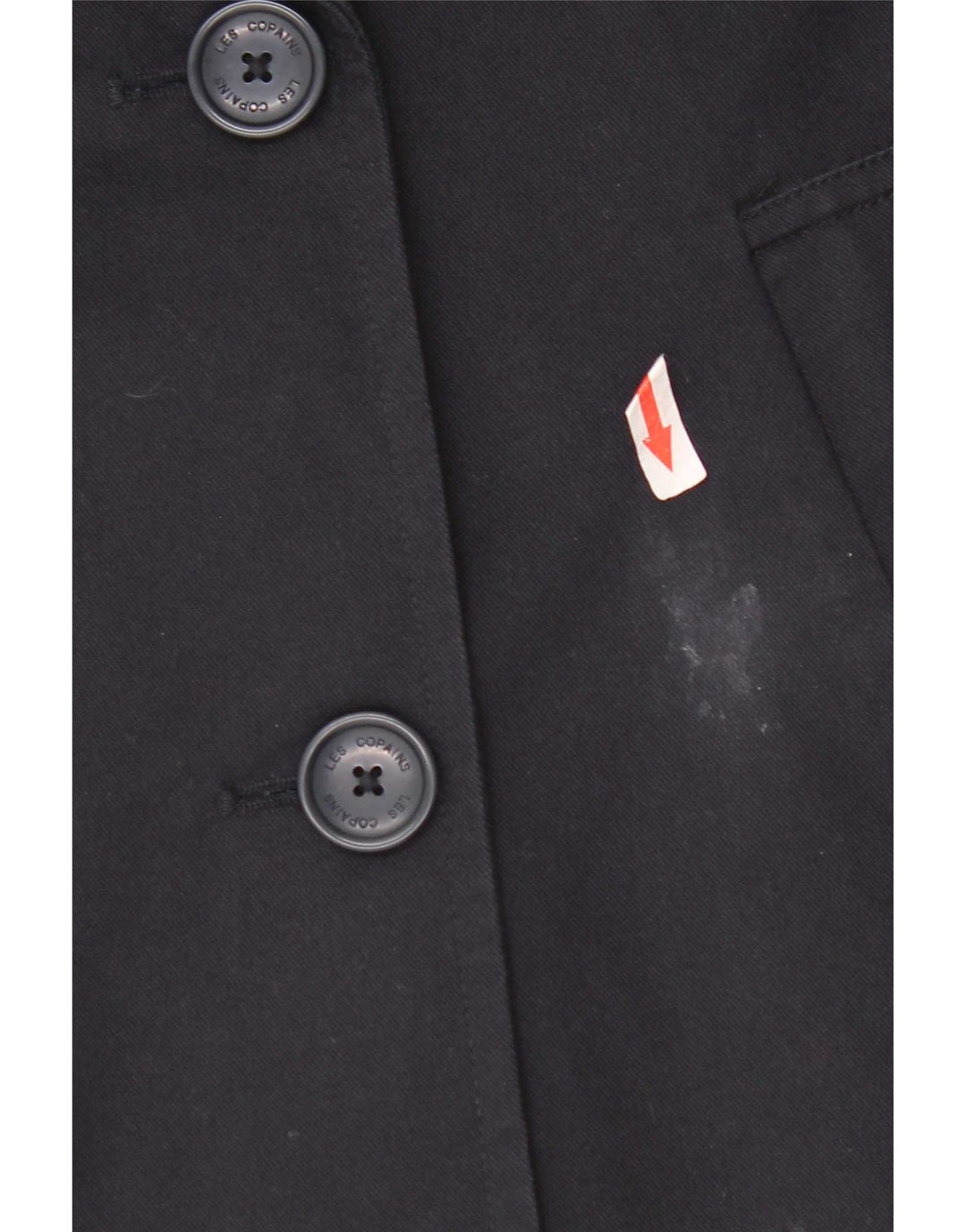 Les Copains Damen Übergroßer Pea Coat UK 10 Small Marineblaue Baumwolle