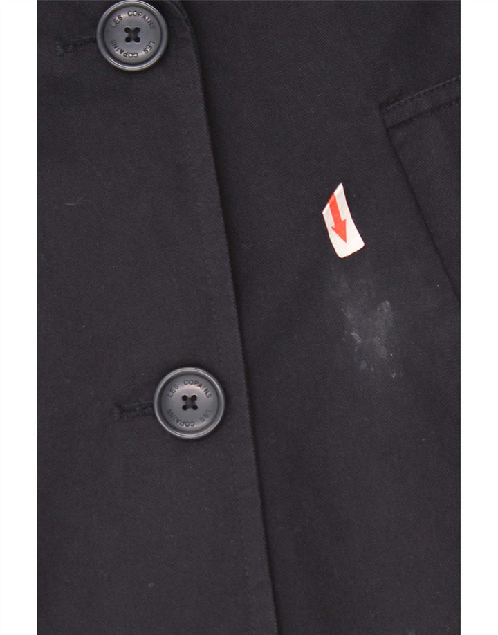 Les Copains Damen Übergroßer Pea Coat UK 10 Small Marineblaue Baumwolle