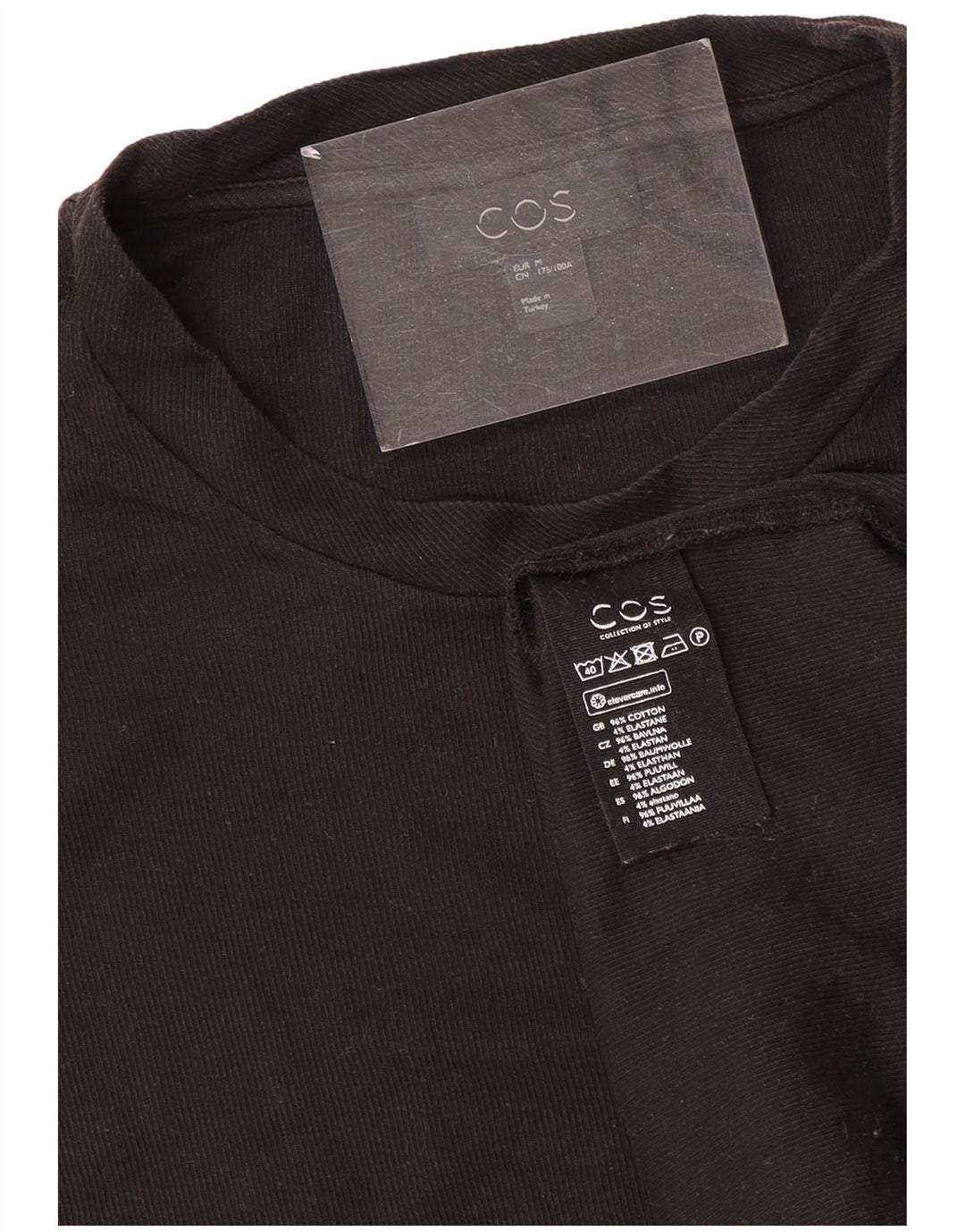 Cos Herren T-Shirt Top Medium Schwarz Baumwolle