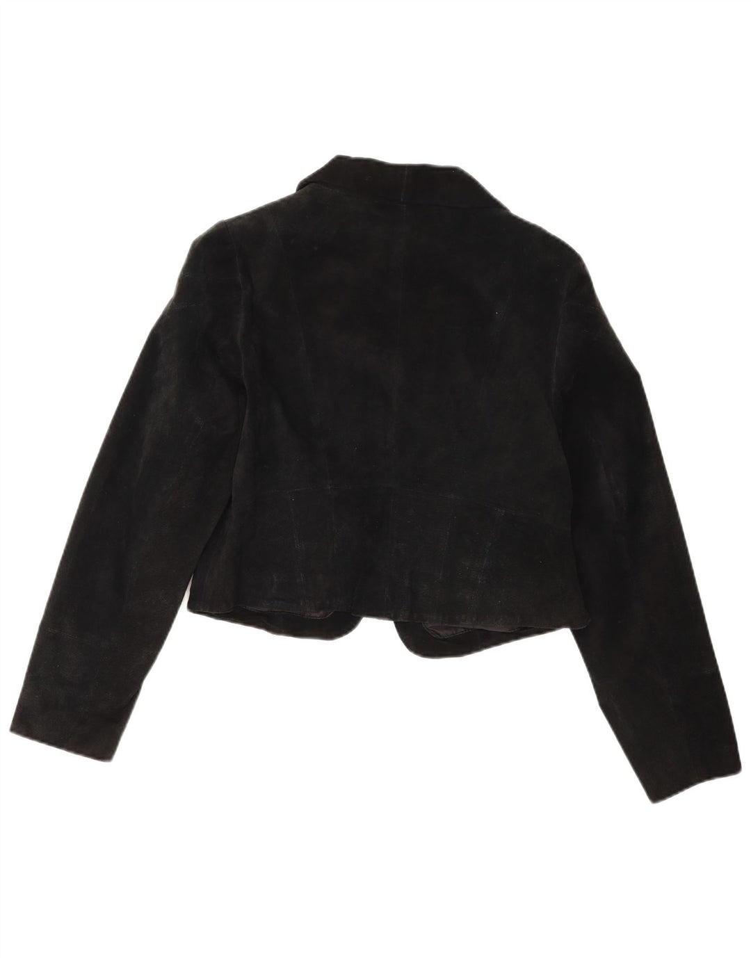 Vintage Damen Wildleder Bolero Jacke IT 40 Small Schwarz