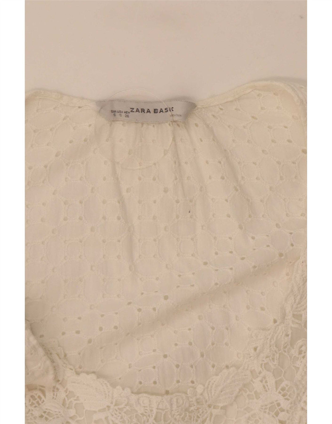Zara Damen-Blusenoberteil mit 3/4-Ärmeln, UK-Größe 40, Größe S, Weiß