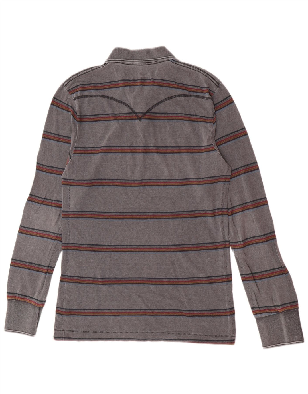 Levi's Herren-Poloshirt mit langen Ärmeln, groß, grau gestreift, Baumwolle