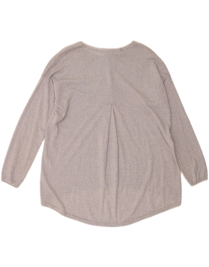 MONSOON Damen-Pullover, lockere Passform, U-Boot-Ausschnitt, UK 14, mittelviolette Wolle