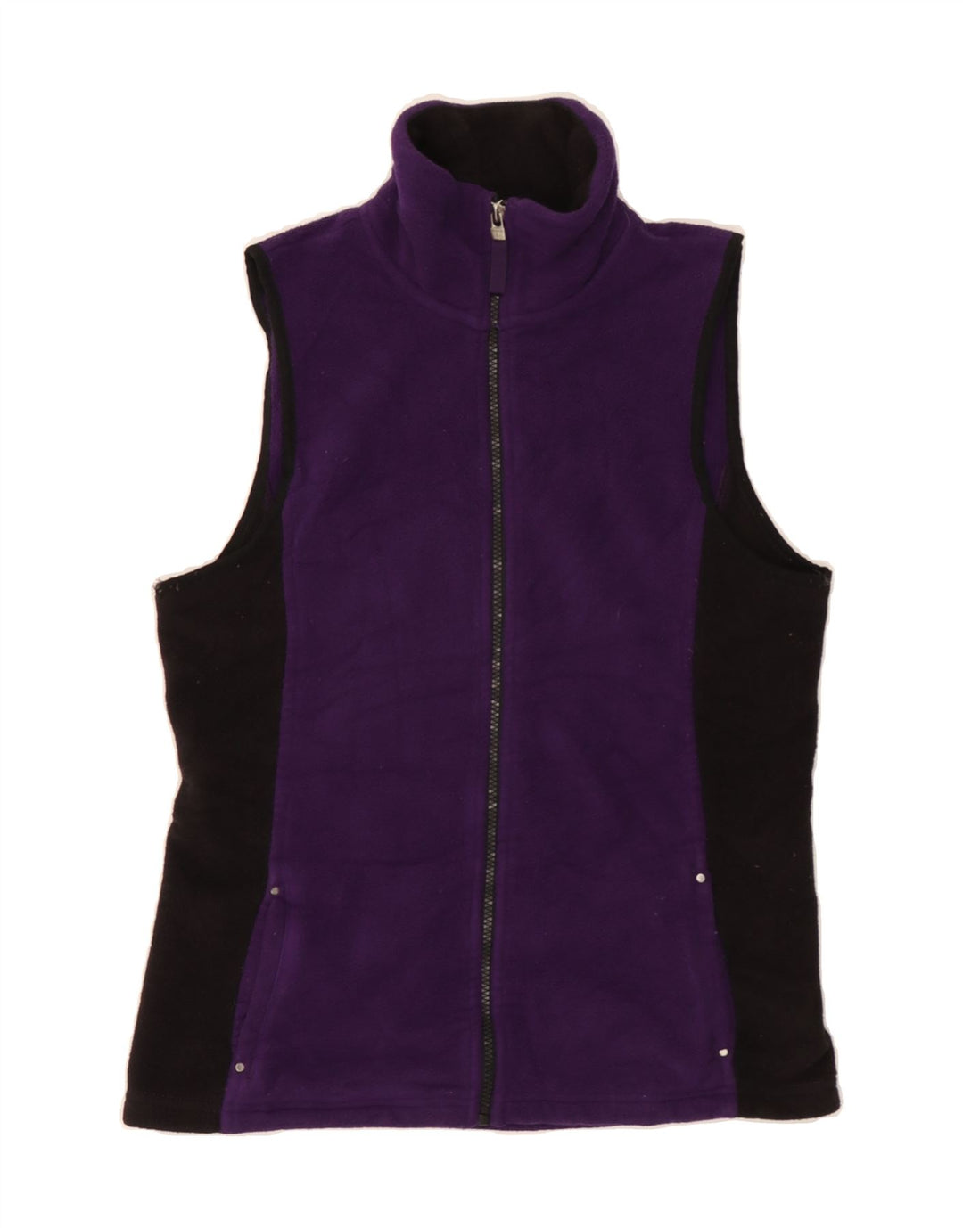 CHAPS Womens Fleece Gilet UK 14 Medium Purple Colourblock Polyester Vintage Chaps and Second-Hand Chaps from Messina Hembry 
