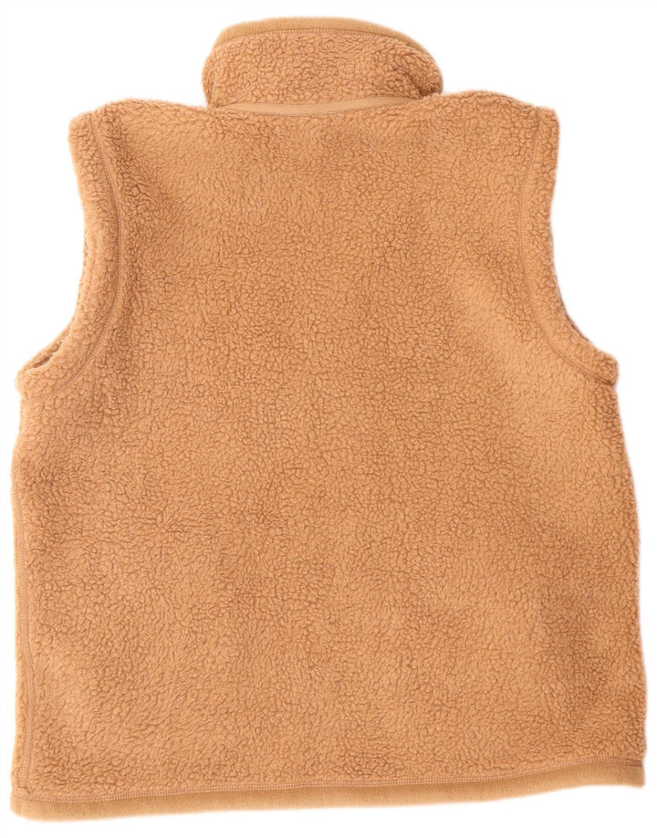 Vintage Herren-Fleece-Wendeweste, UK 38, mittelbeigefarbenes Polyester