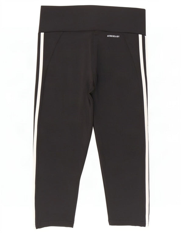 Adidas Damen Aeroready Capri Leggings UK 8/10 Small Schwarz Polyester