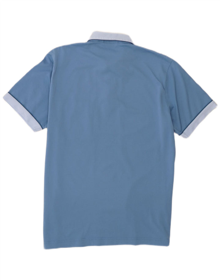 Gabicci Herren-Poloshirt aus mittelblauer Colourblock-Baumwolle