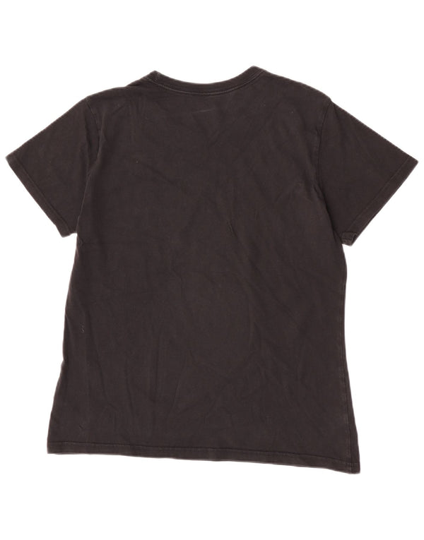 Adidas Damen Grafik T-Shirt Top UK 16/18 Große schwarze Baumwolle