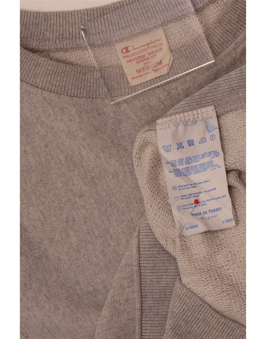 Champion Damen Sweatshirt Pullover UK 14 Mittelgraue Baumwolle