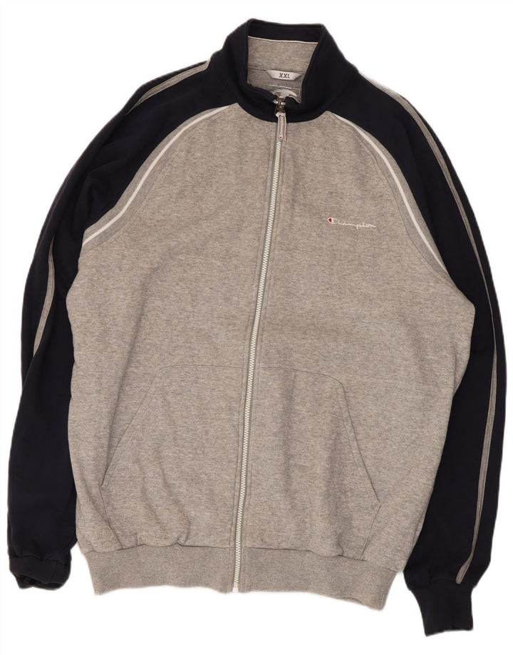 Champion Herren-Trainingsanzug-Oberteil, Jacke, 2XL, Grau, Colourblock-Baumwolle
