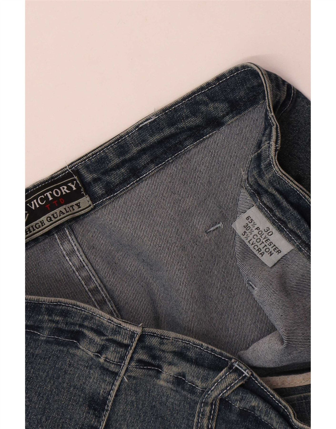 Victory Damen-Jeans mit weitem Bein, W30 L31, blaues Polyester
