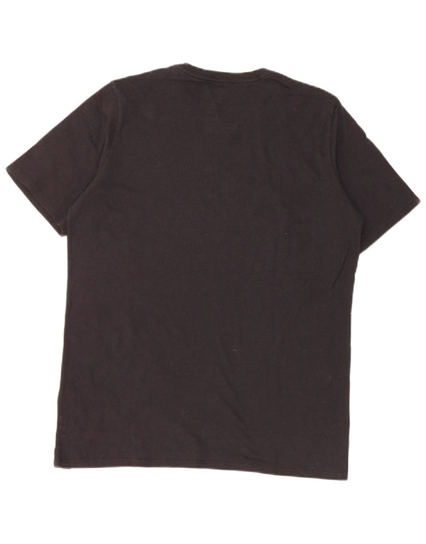 Hurley Damen Grafik-T-Shirt-Oberteil UK 14 Large Schwarz Baumwolle