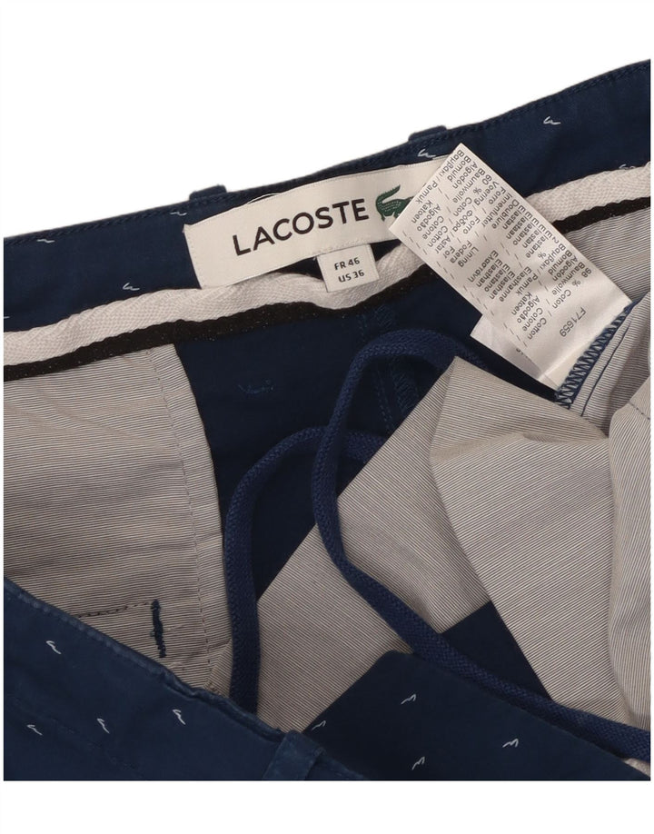 Lacoste Herren-Chinoshorts, Größe 46, groß, W36, marineblau gefleckte Baumwolle