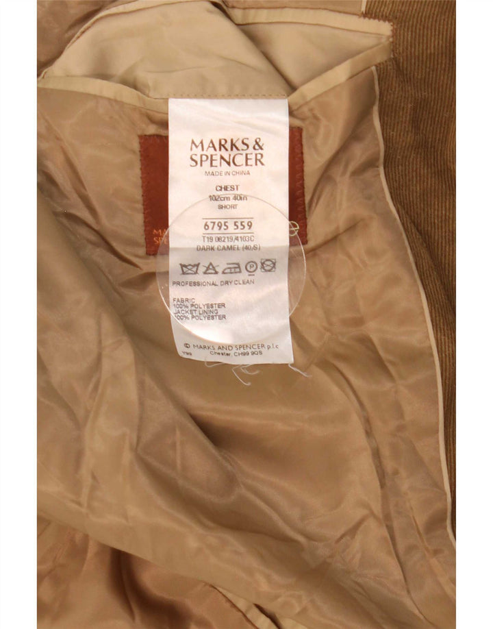 Marks & Spencer Herren-Blazer aus Cord mit 3 Knöpfen, UK 40, Mittelbeige