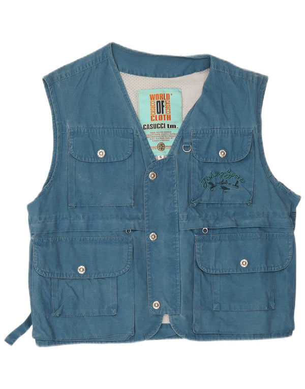 Casucci Herren-Utility-Gilet UK 36 Small aus blauer Baumwolle