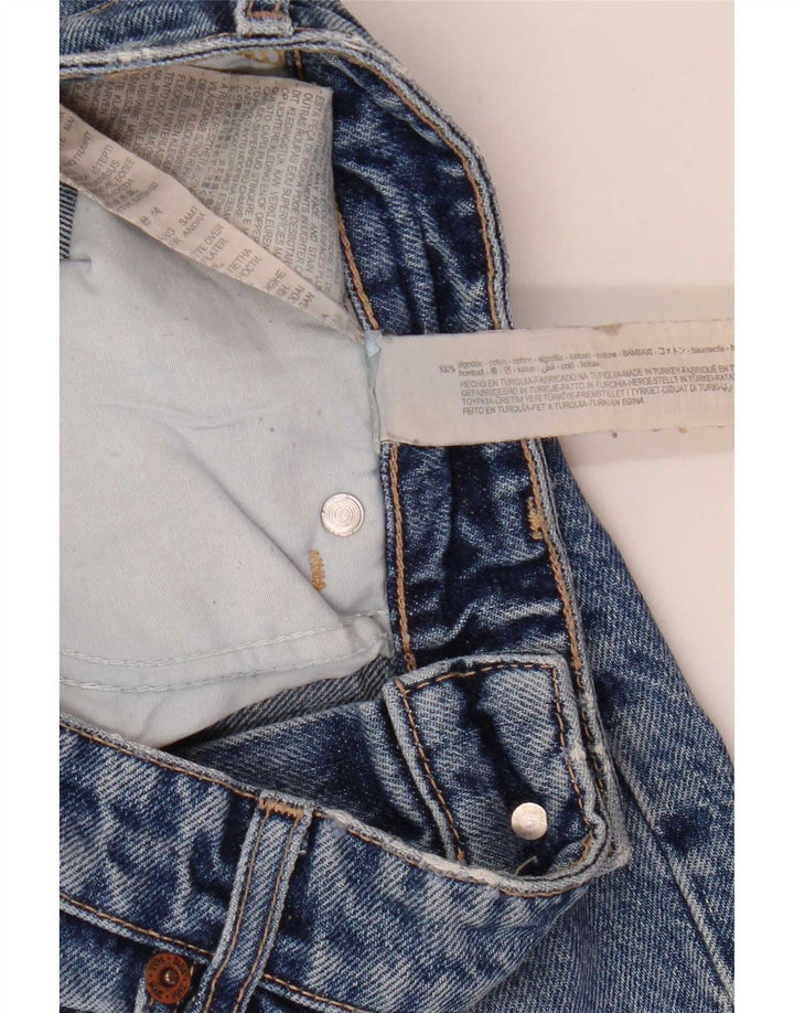 Zara Damen Distressed Jeans mit weitem Bein EU 40 Medium W30 L33 Blaue Baumwolle