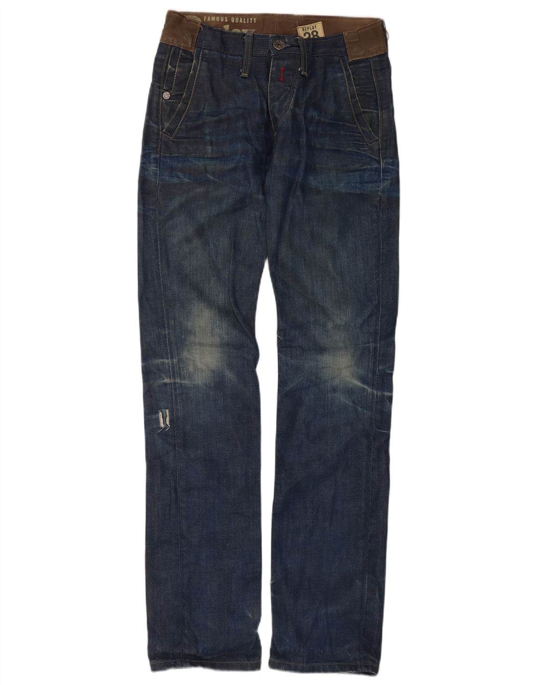 Replay Herren Distressed Slim Jeans W28 L34 Blaue Baumwolle