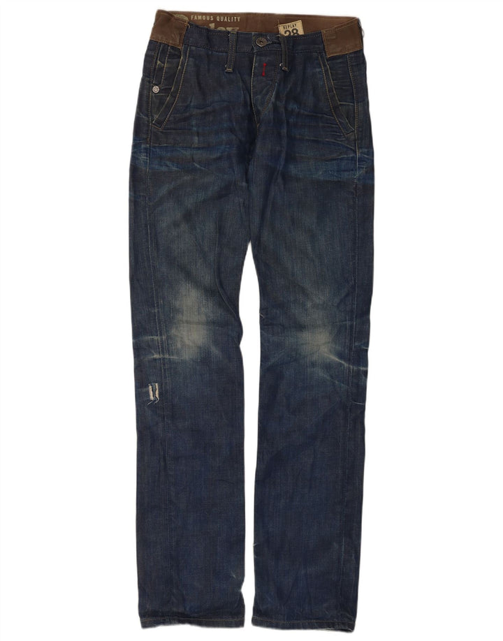 Replay Herren Distressed Slim Jeans W28 L34 Blaue Baumwolle