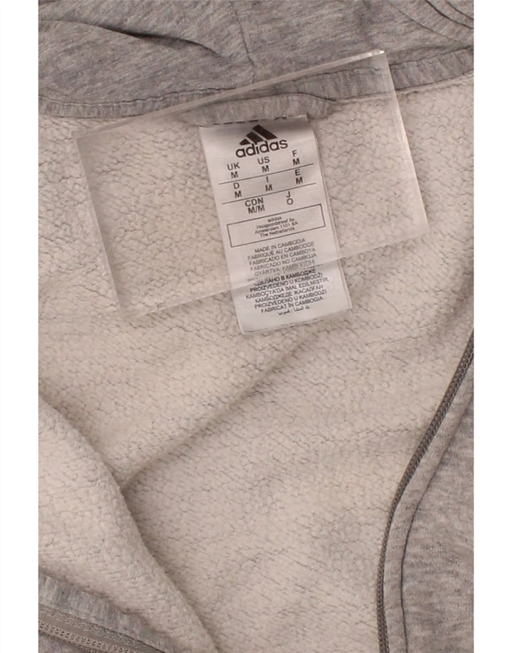 ADIDAS Mens Zip Hoodie Sweater Medium Grey Cotton Vintage Adidas and Second-Hand Adidas from Messina Hembry 