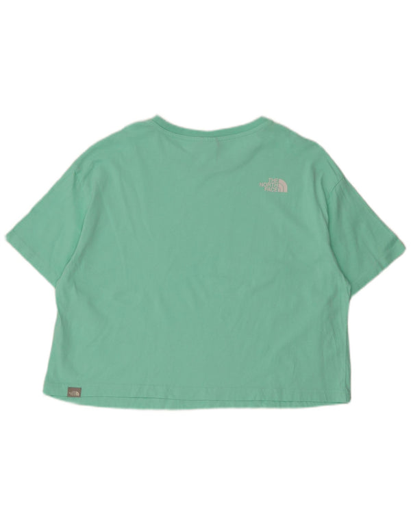 The North Face Damen Crop T-Shirt Top UK 18 XL Grüne Baumwolle