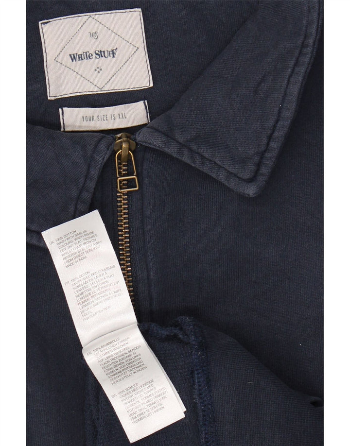 WHITE STUFF Herren-Sweatshirt mit Rollkragen, 2XL, Marineblau, Baumwolle