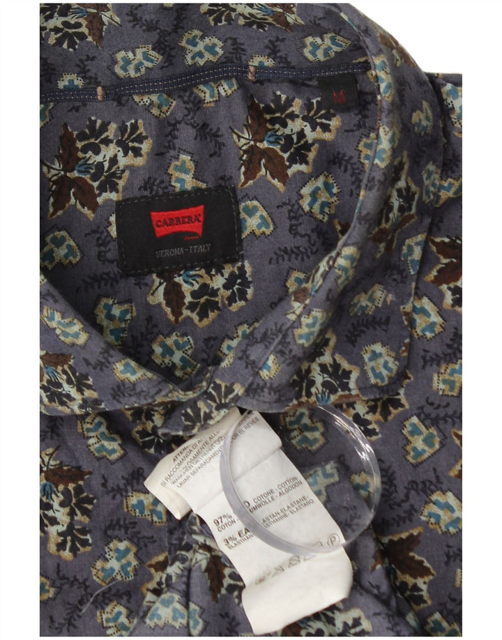 CARRERA Herrenhemd aus mittelvioletter Baumwolle mit Blumenmuster