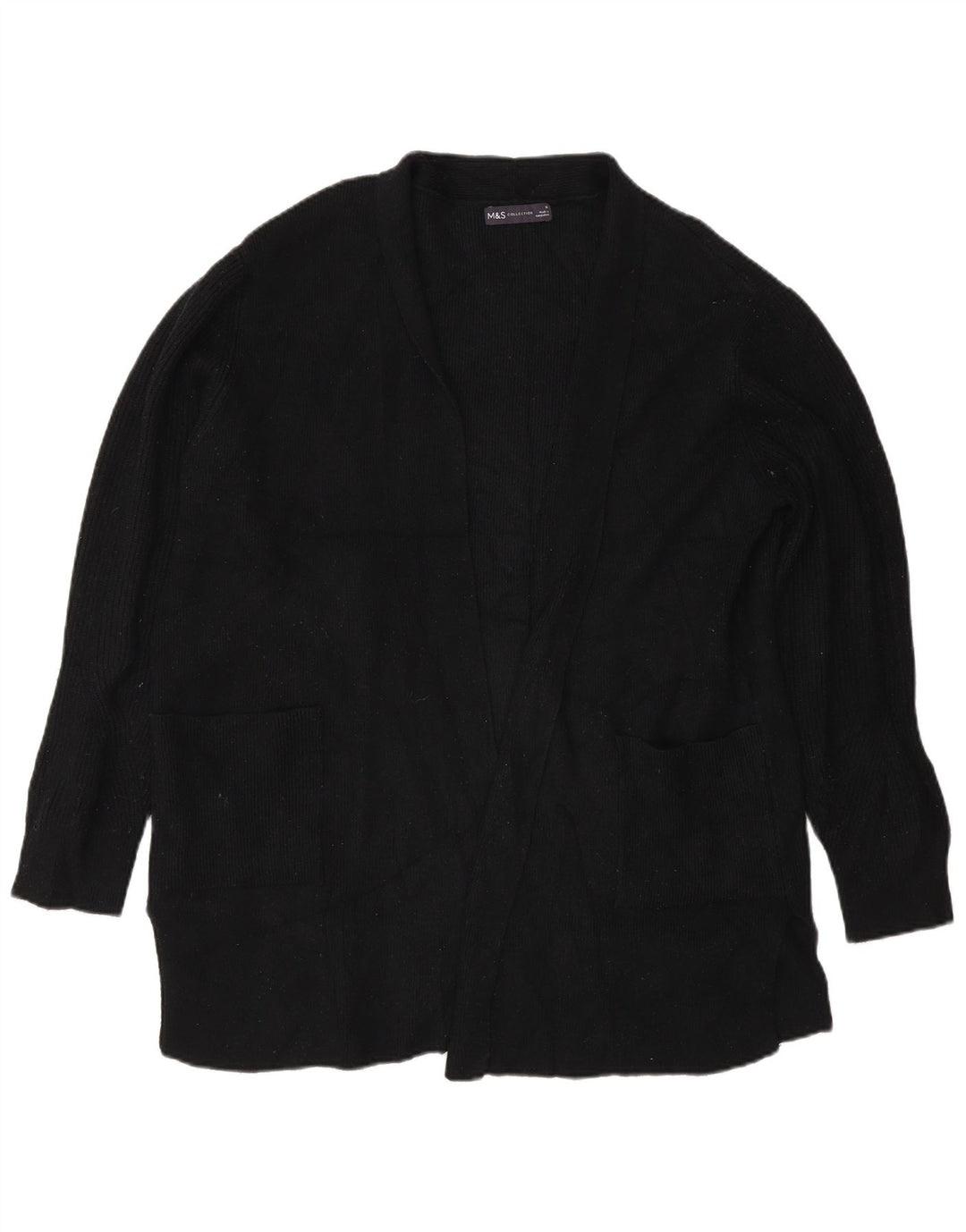 Marks & Spencer Damen Übergroßer offener Cardigan-Pullover UK 18 XL Schwarz