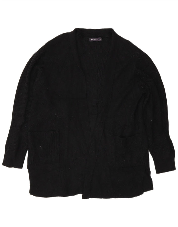 Marks & Spencer Damen Übergroßer offener Cardigan-Pullover UK 18 XL Schwarz