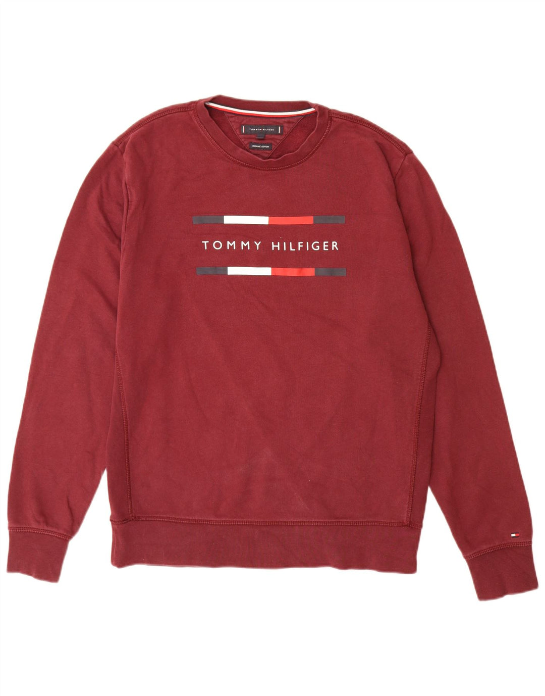 TOMMY HILFIGER Herren-Sweatshirt mit Grafik, groß, Burgunderrot, Baumwolle
