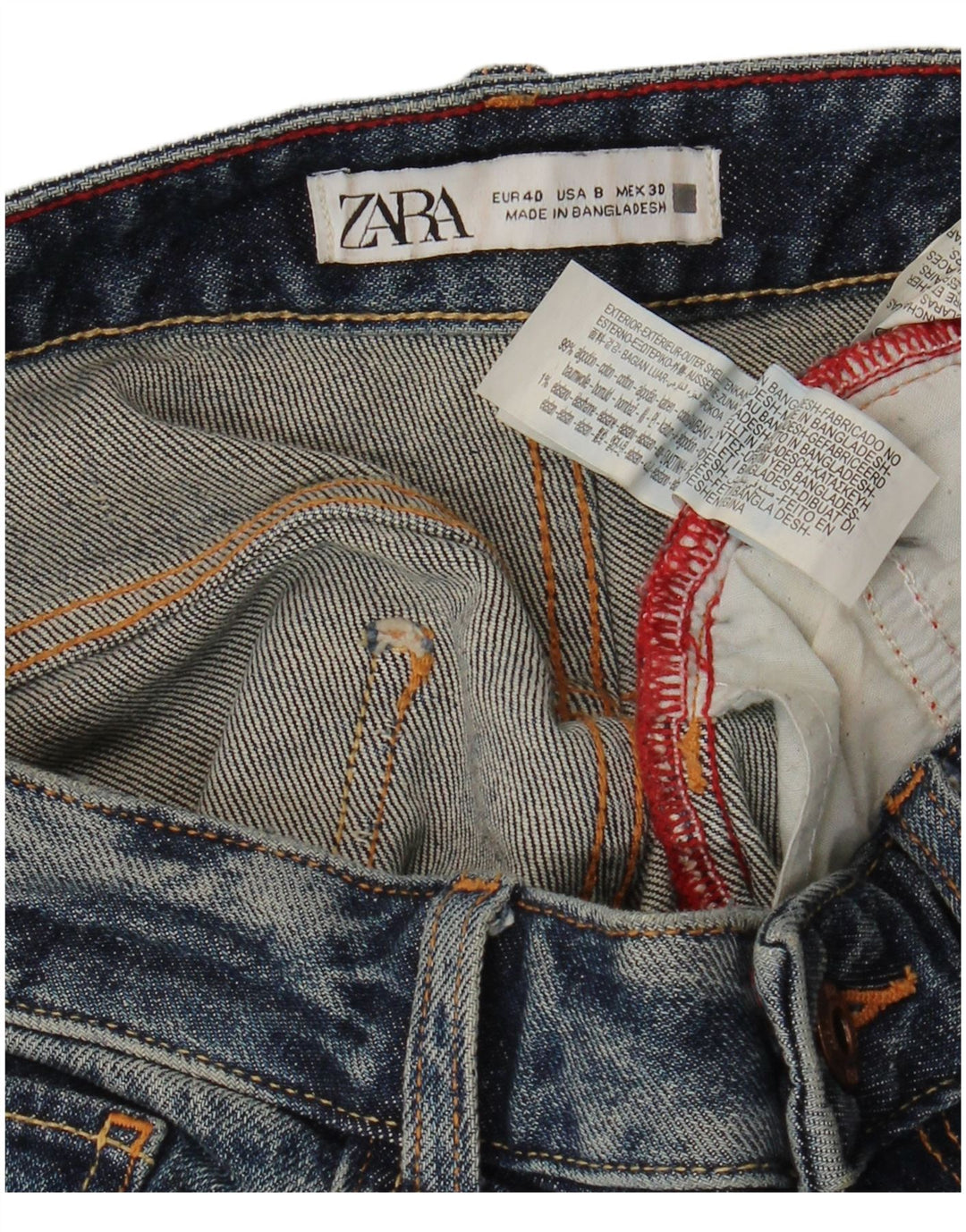 Lose Damenjeans von Zara, EU 40, mittelgroß, W30, L29, blaue Baumwolle