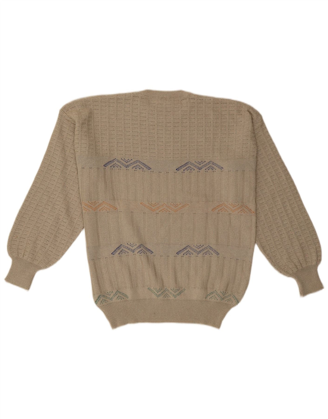 MAPIER Herren-Pullover mit Rundhalsausschnitt, groß, beige, geometrisch
