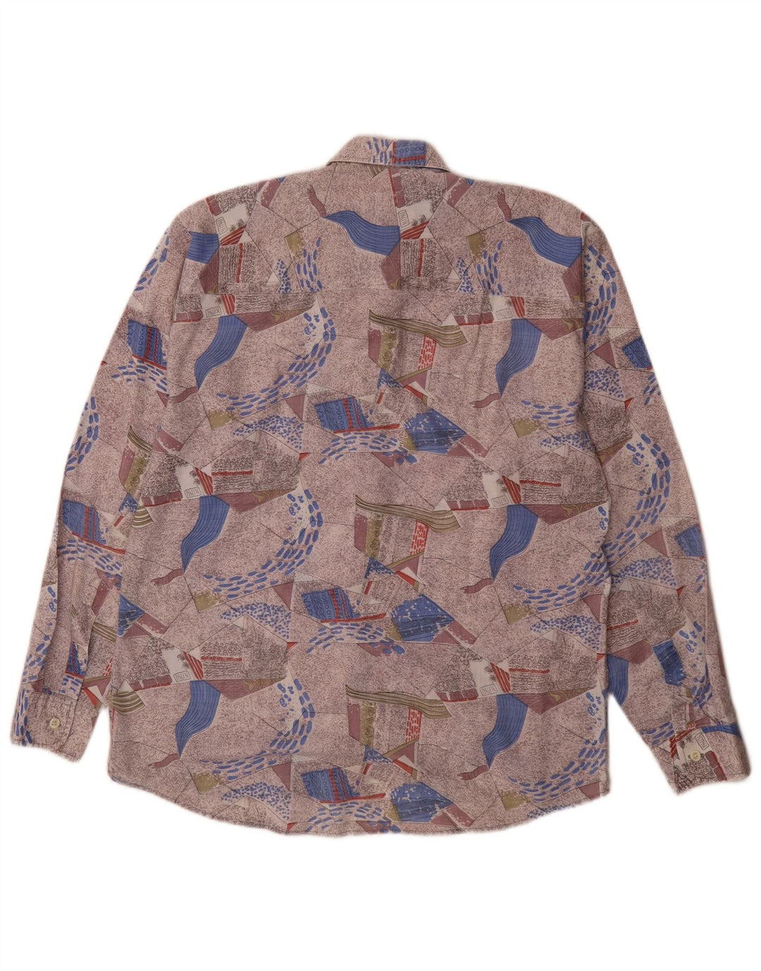 Vintage Herren Hemd mit abstraktem Muster, Größe 39/40, mittelmehrfarbig