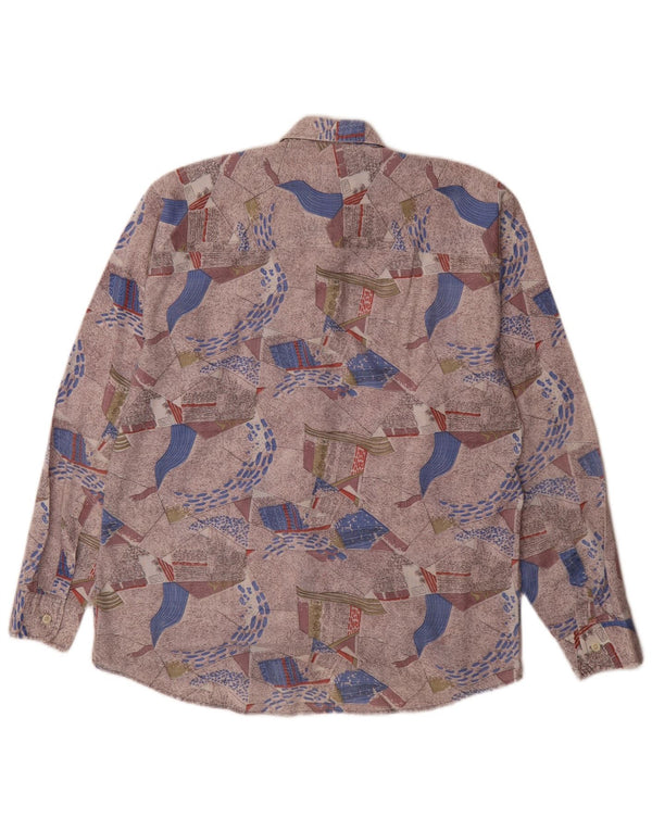 Vintage Herren Hemd mit abstraktem Muster, Größe 39/40, mittelmehrfarbig