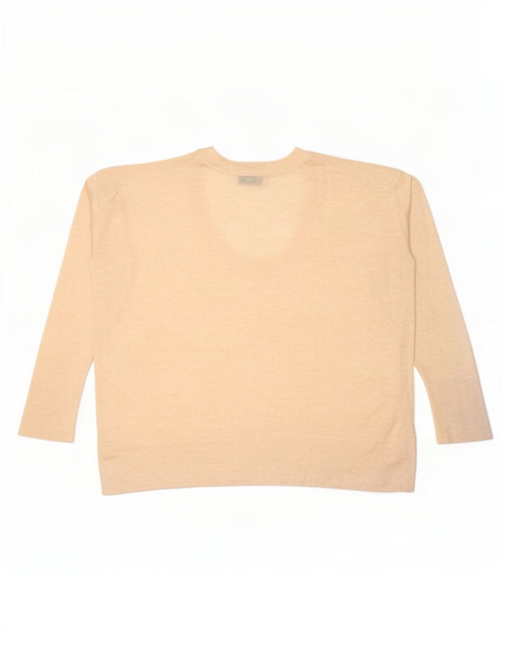 Zara Damen Übergroßes Top Langarm UK 14 Medium Beige Flecked